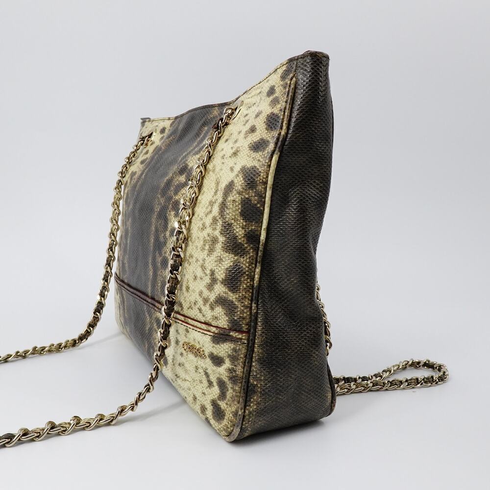 Tre Vero Karung Chain Shoulder Bag Womens Brown Animal Print 80s Retro - Picture 7 of 16